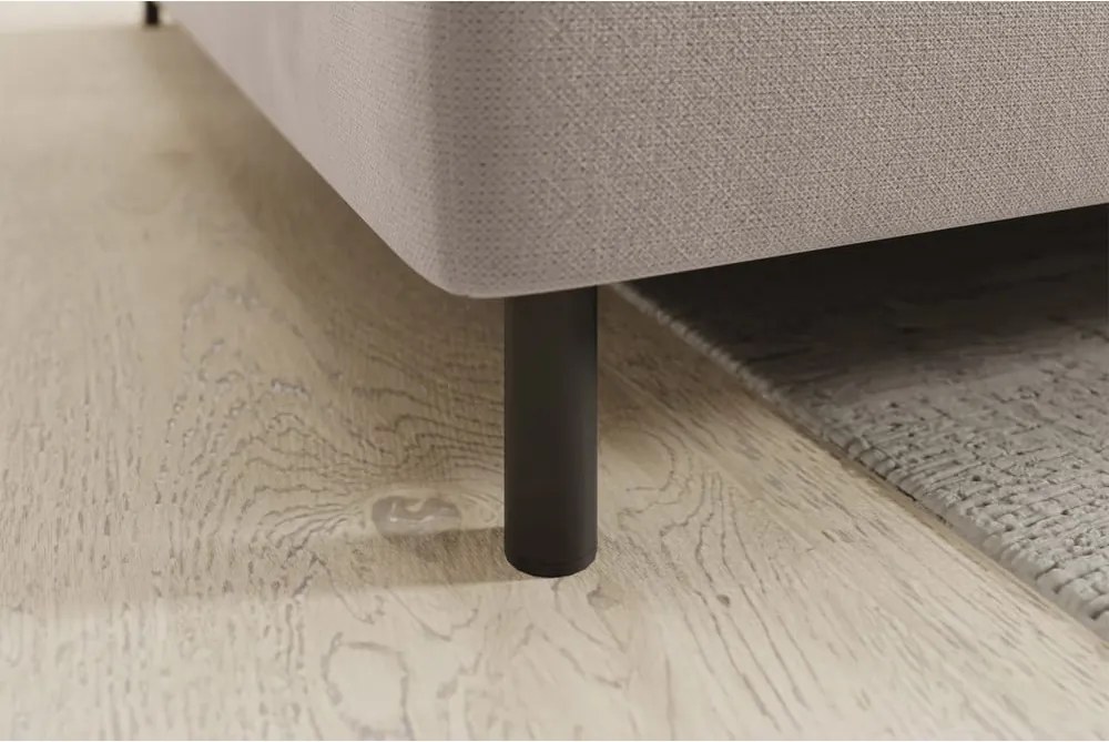 Svetlohnedá zamatová rozkladacia/s úložným priestorom rohová pohovka (ľavý roh/do L) Barea – ELTAP