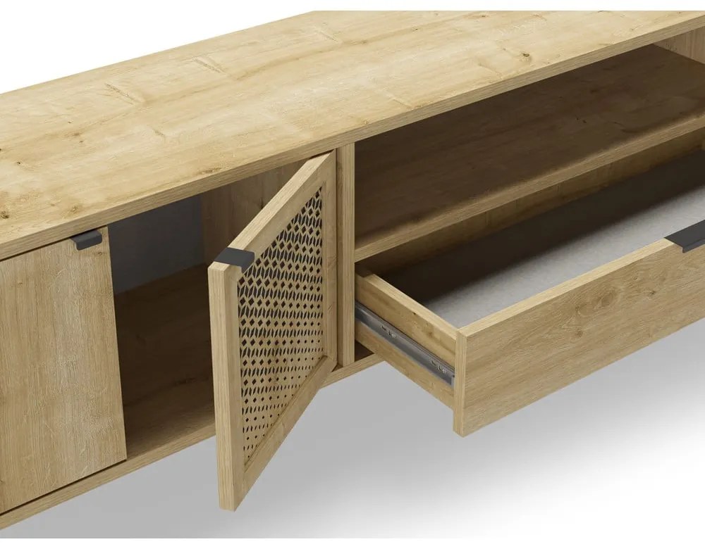 TV stolík v dekore duba v prírodnej farbe 160x50 cm Inca – Marckeric