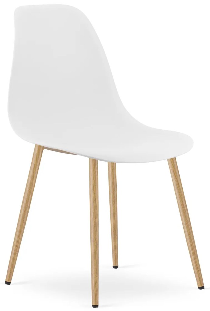 Jedálenský set 1 + 4, stôl RAMOD biela/dekor dub + stolička OSAKA biela