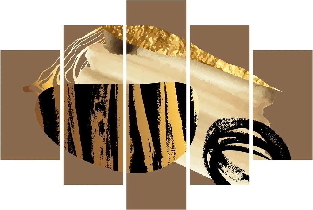 Obraz - Abstrakcia golden brown N⁰2 (150x105 cm)