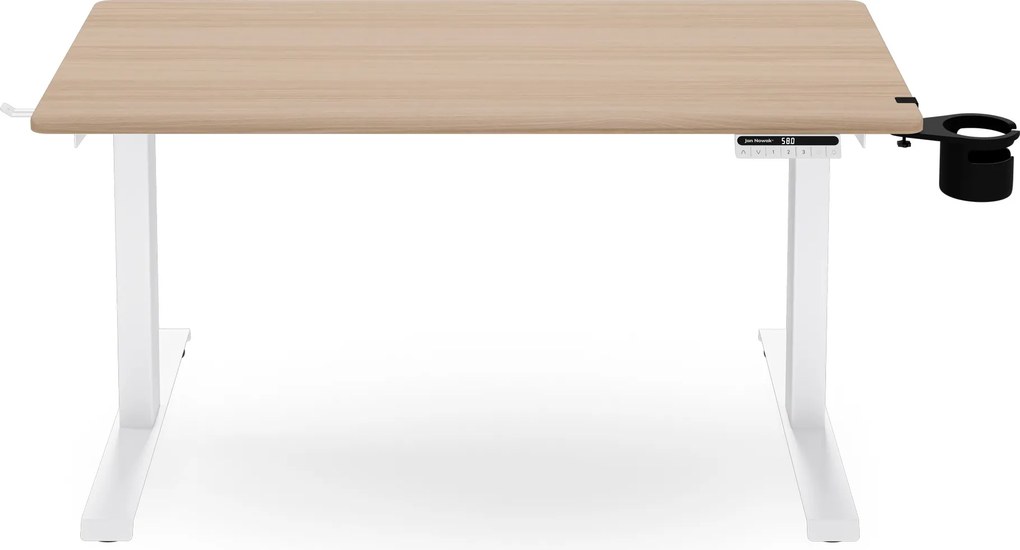 Elektrický stôl s nastaviteľnou výškou ergonomický biely/dub sonoma,1200x600 mm: ARIA