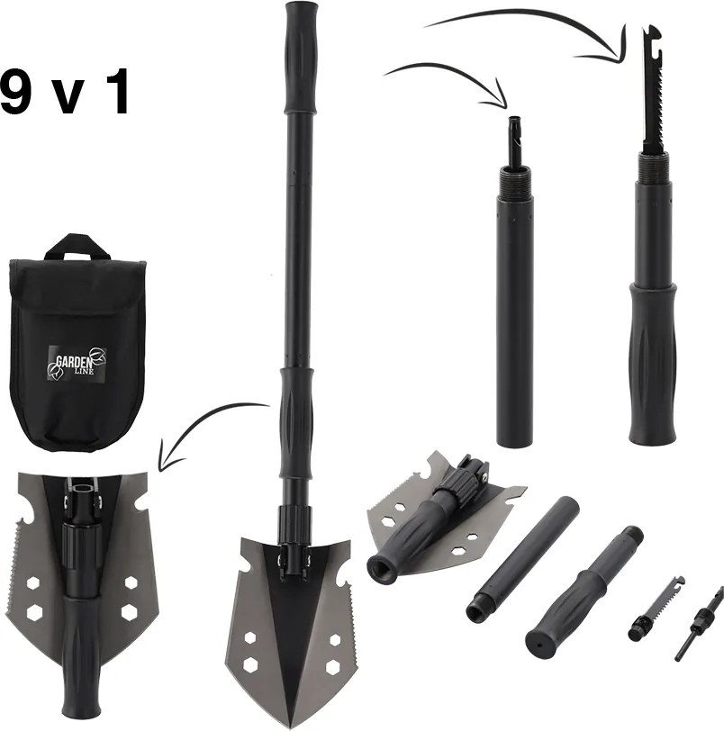 CH Multifunkčná skladacia lopatka 9 v 1