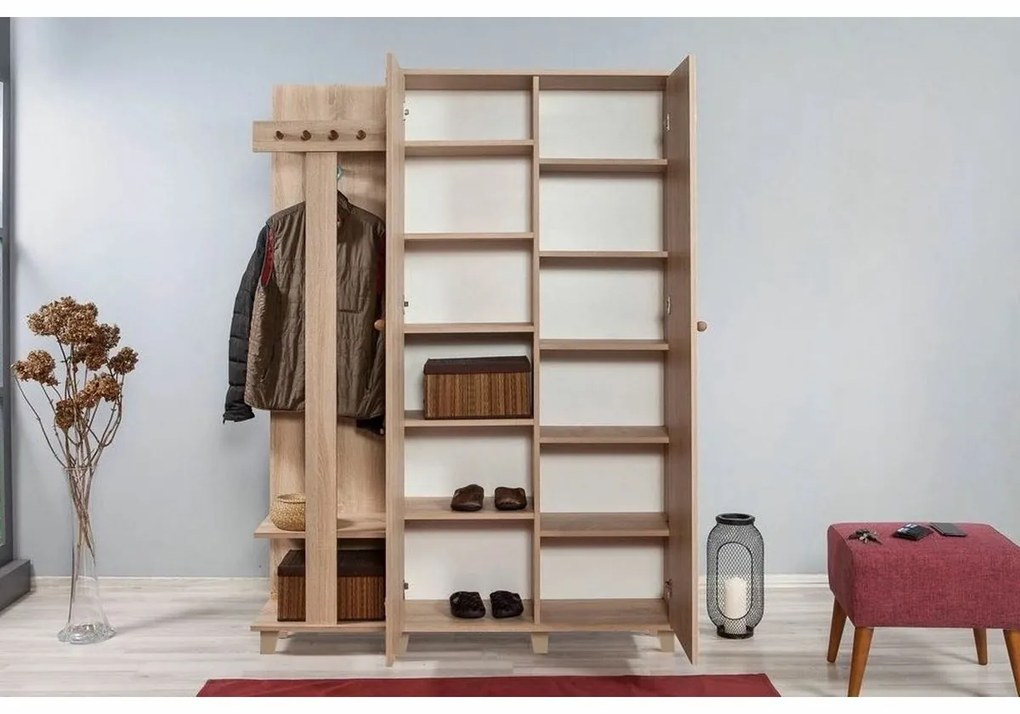 Vešiak so skriňou Garmanto Tree Sonoma Oak Double