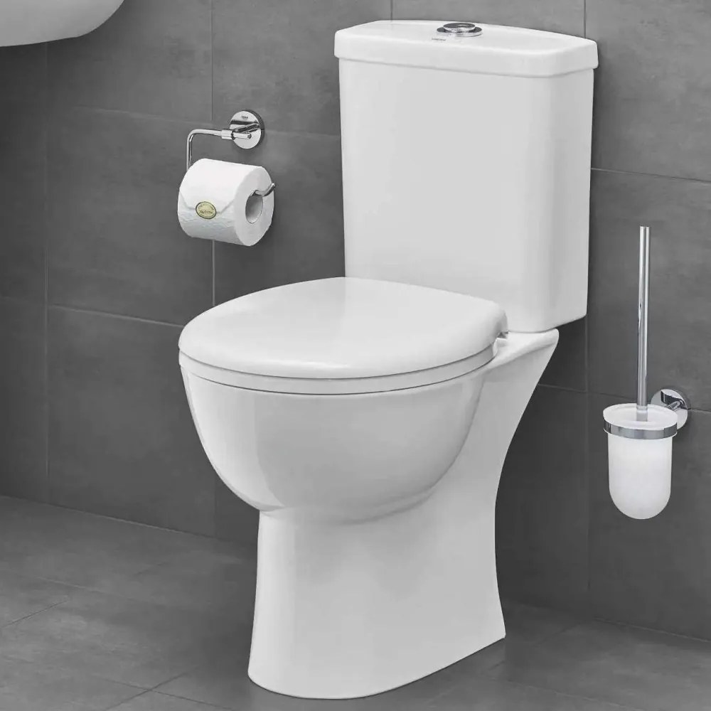 GROHE Bau Ceramic WC misa kombi Rimless s hlbokým splachovaním, vodorovný odpad + WC nádržka + Softclose WC sedátko, 364 x 619 x 772 mm, alpská biela, 39604000