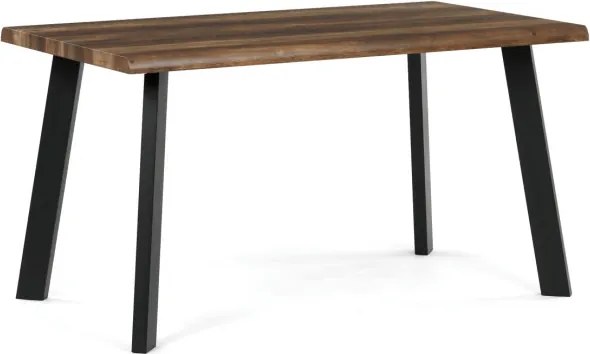 Jedálenský stôl 80x140 cm HT-F4514 OLW staré drevo / čierne nohy