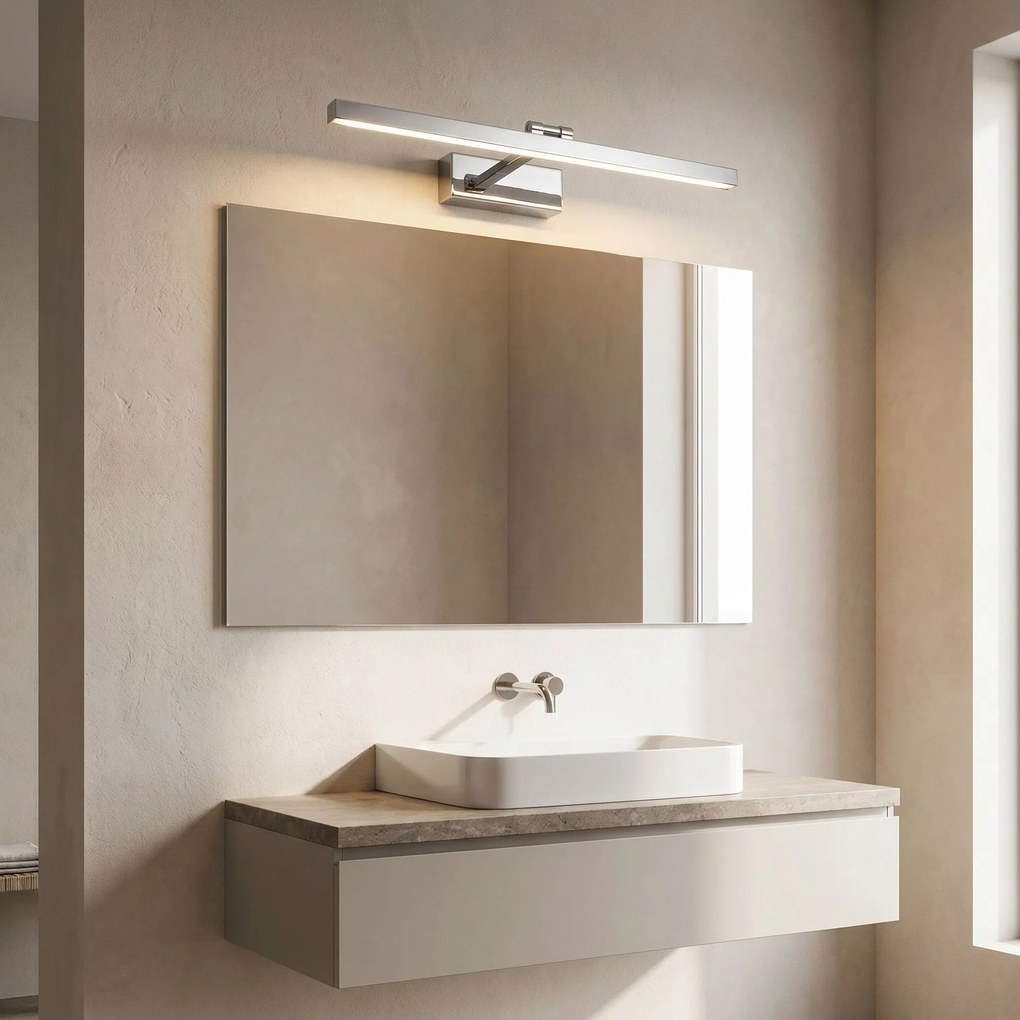 Toolight Toolight, LED nástenné svietidlo, 60cm, 9W, 4000K, 500lm, APP1858-1W, chrómová, OSW-66011