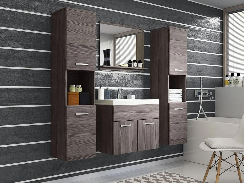 Kúpeľňový nábytok Floryna XL, Farby: biela / šedý lesk, Sifón: so sifónom, Umývadlová batéria: Platino BCZ 020M