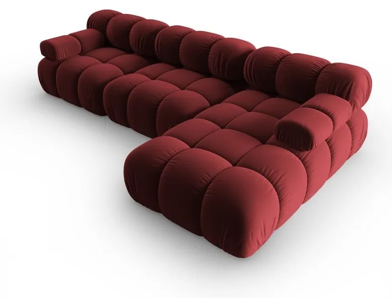 Červená zamatová pohovka 285 cm Bellis – Micadoni Home