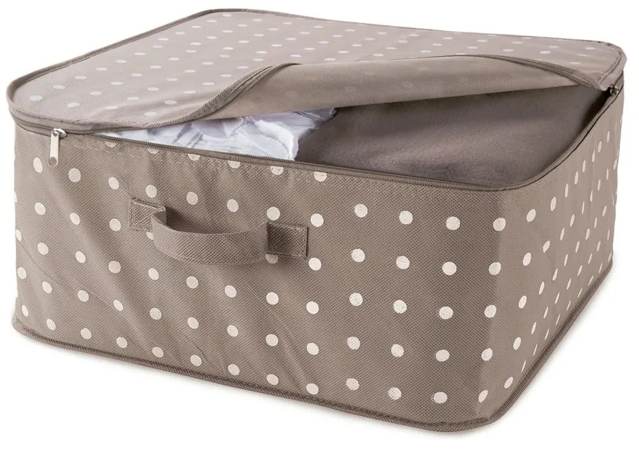 Béžový box na uloženie oblečenia Compactor Dots, 46 × 20,5 cm