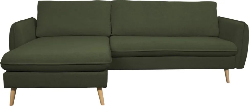 Rohová sedačka Salma, tmavo zelená látka, univerzálna pravá/ľavá