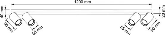 Brilagi - bodové svietidlo SELE LONG 4xGU10/30W/230V čierne