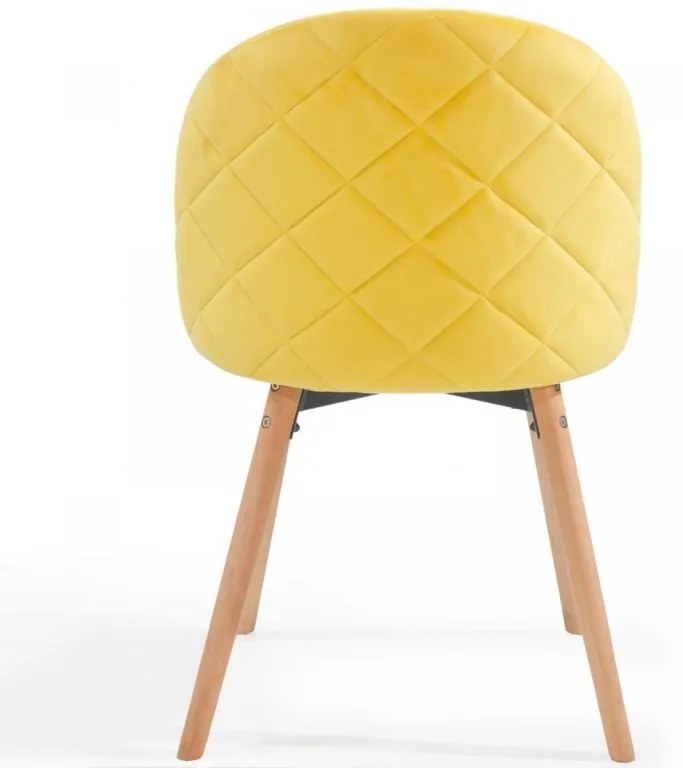 MIADOMODO sada jedálenských stoličiek zamatové, žltá, 4 ks