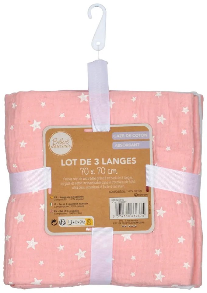 Mušelínové plienky 3 ks – Bébé Douceur