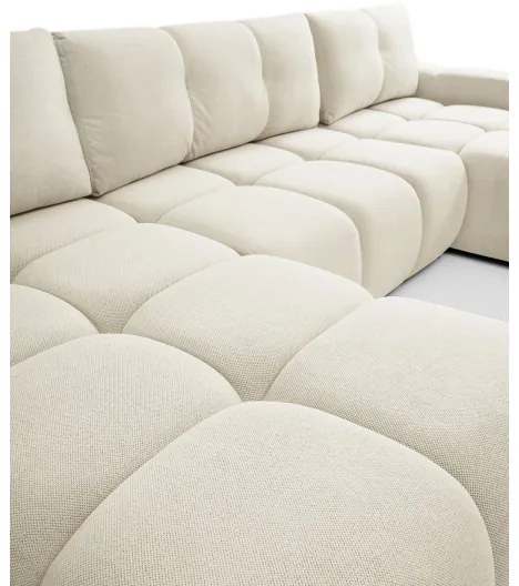 Rozkladacia čalúnená sedacia súprava do U ALMADA s úložným priestorom, béžová