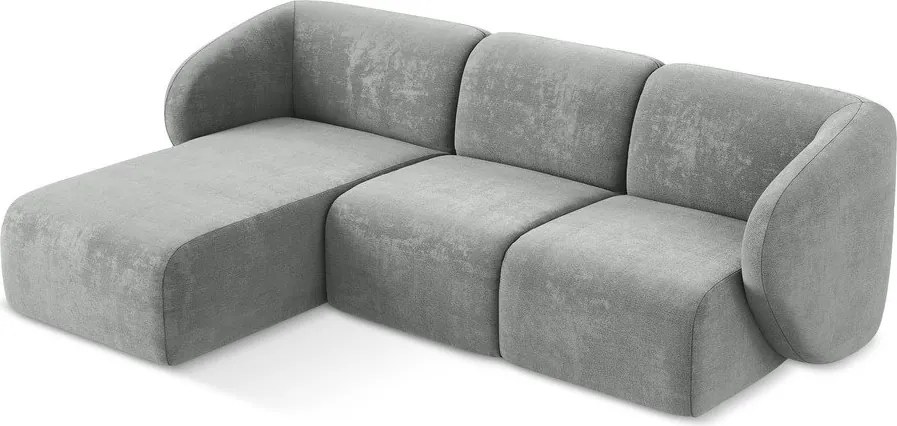 Sivá ženilková rohová pohovka (ľavý roh/s leňoškou) Lani – Makamii