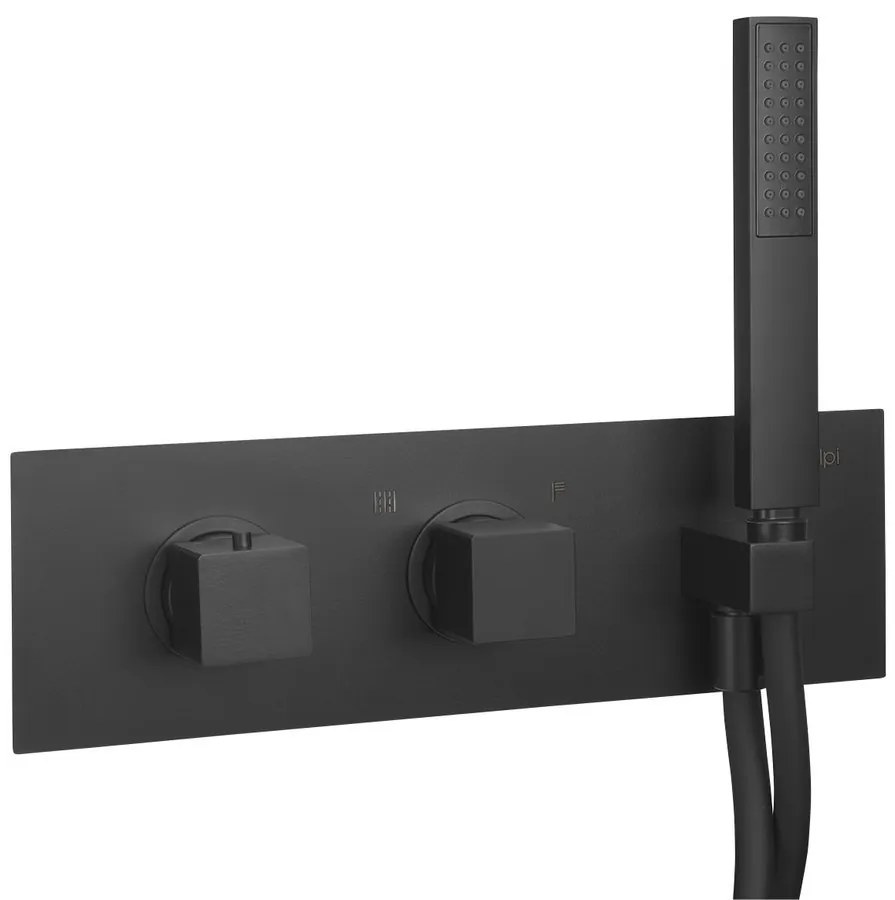 Sapho Sapho, DIMY podomietková sprchová termostatická batéria, kompletná, 2 výstupy, čierný, DM493BL