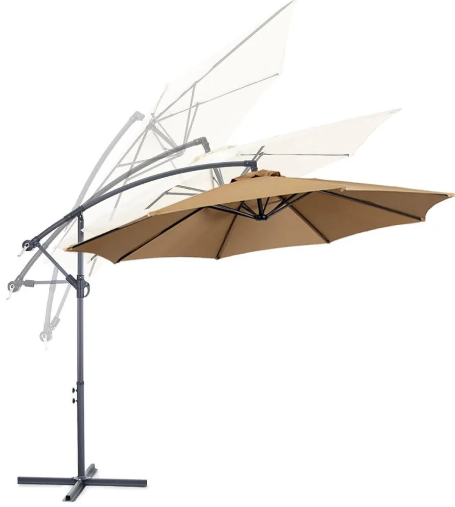 Závesný slnečník 2,7 m, Khaki