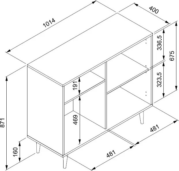 Skrinka 2-dverová Bali, dub sonoma/výplet