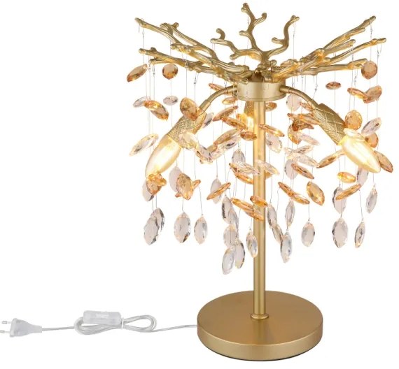 Globo 64138TG - Stolná lampa QUEENA 3xE14/40W/230V zlatá