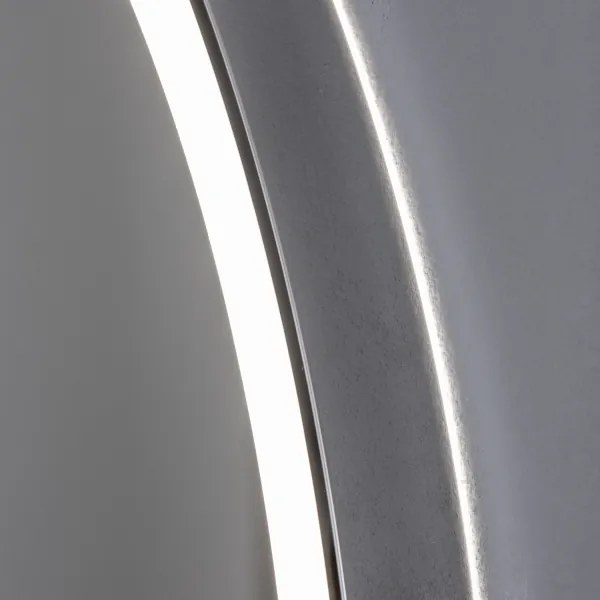 Brilagi-LED stmievateľné vyhrievané zrkadlo s podsvietením, hliníkový profil ALU PRO LED/18W/230V, priemer 60 cm, IP44, lesklý chróm