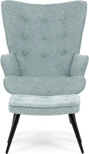 Kreslo ušiak s podnožou ELDORIA BLUE