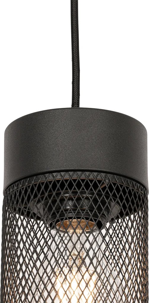 Priemyselné závesné svietidlo čierne - Jim