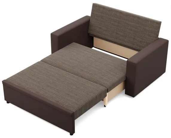 Dvojmiestna pohovka LUNA rozkladacia, hnedá / cappuccino