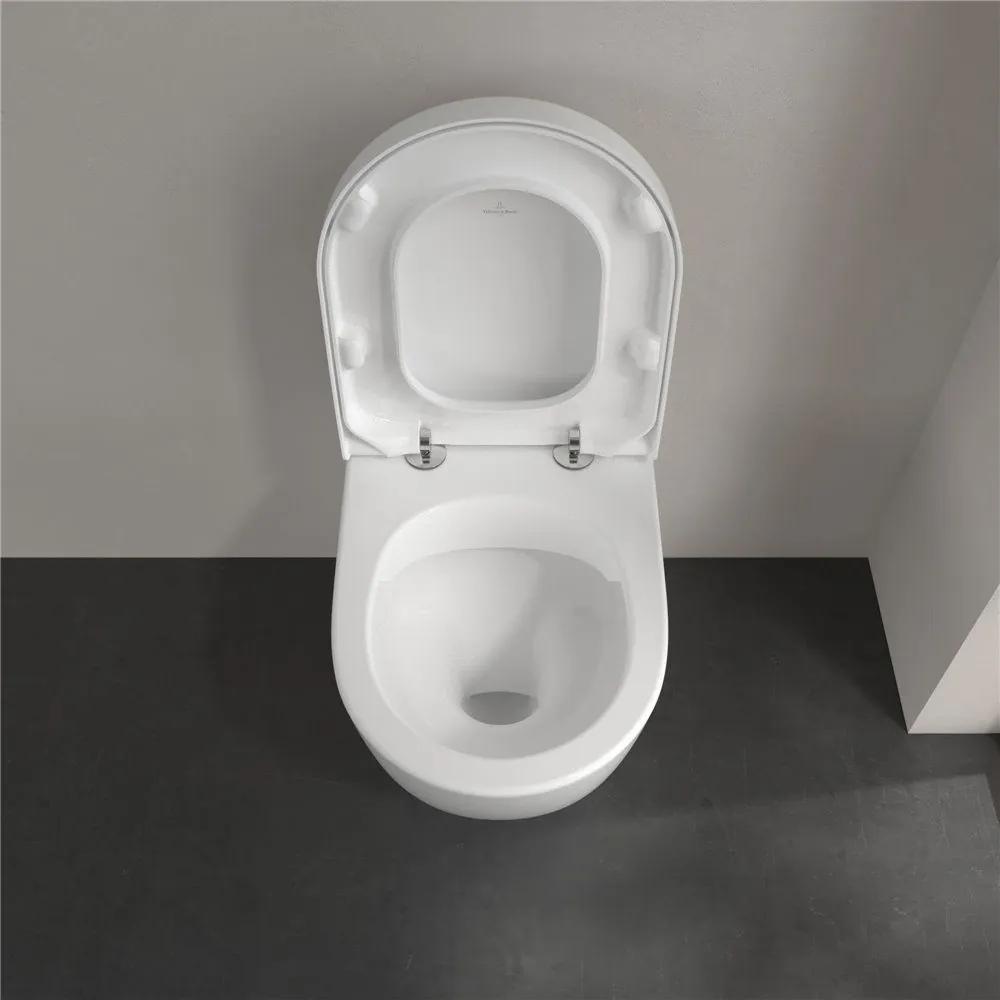 VILLEROY &amp; BOCH Subway 2.0 samostatne stojace WC s hlbokým splachovaním bez vnútorného okraja, 370 x 560 mm, biela alpská, s povrchom CeramicPlus, 5602R0R1