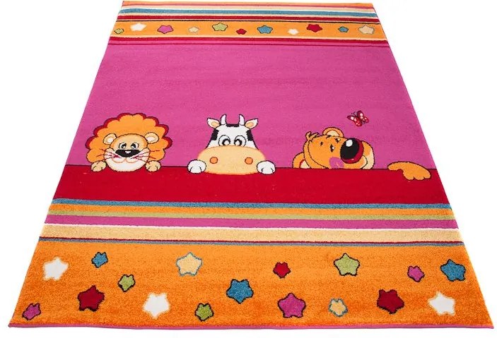 MAXMAX Detský koberec ZVIERATKÁ - ružový
