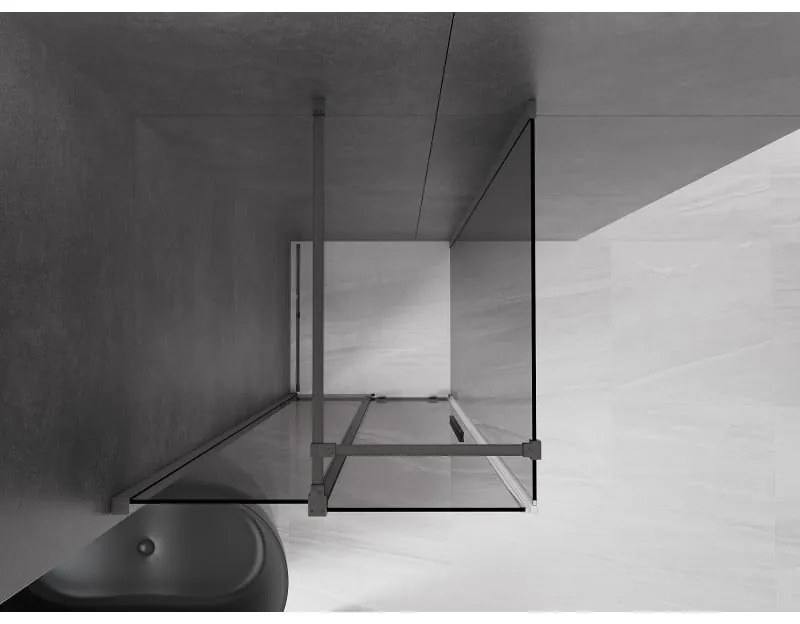 Mexen Velar, sprchový kút s posuvnými dverami 90 x 90 cm, 8mm šedé sklo, grafit brúsený, 871-090-090-41-66