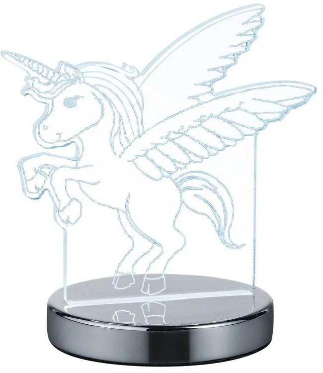 LED stolová lampa v lesklej striebornej farbe (výška 17 cm) Karo - Reality