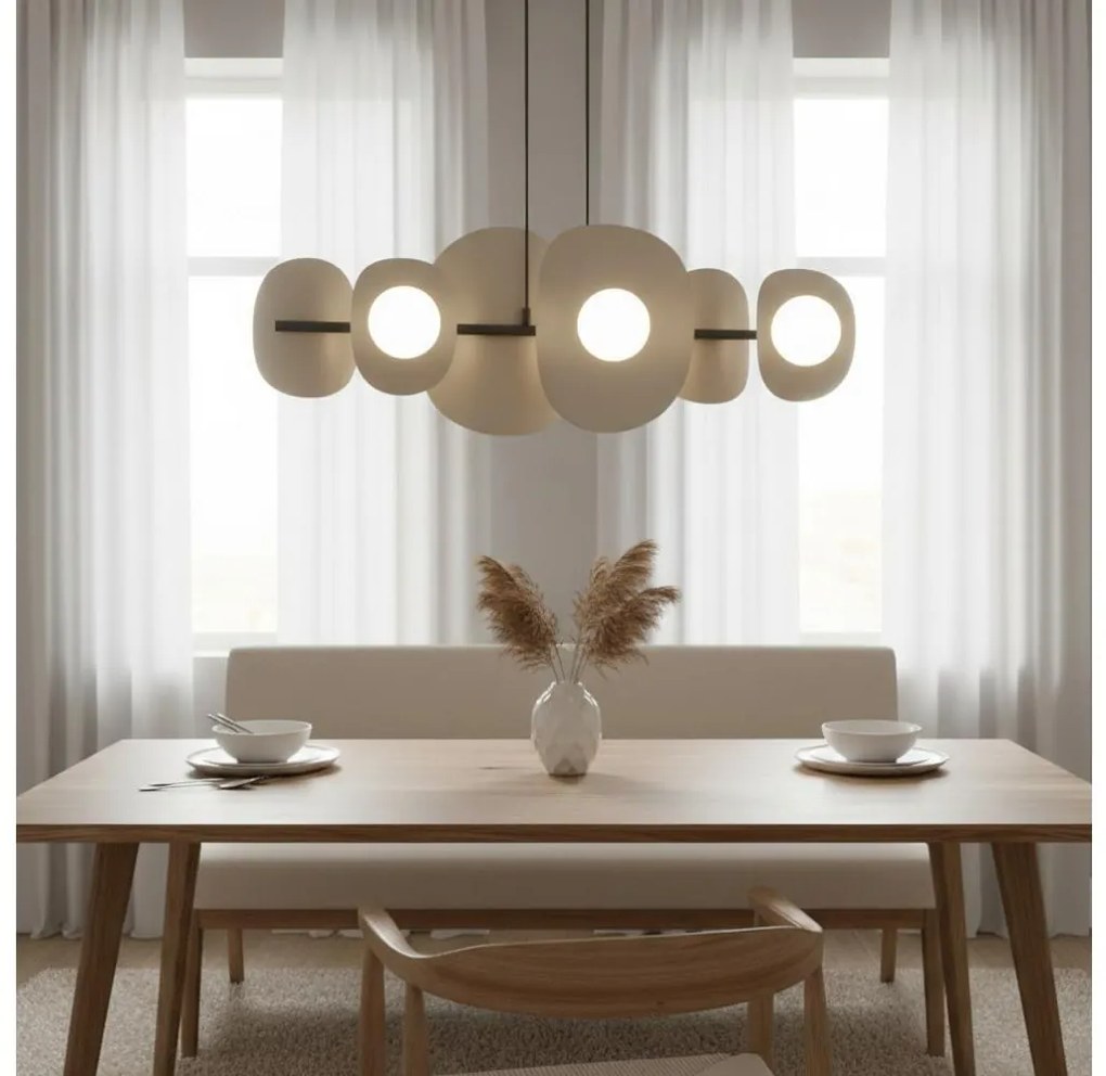 Luster na lanku ELEMENTI 6xG9/8W/230V béžový