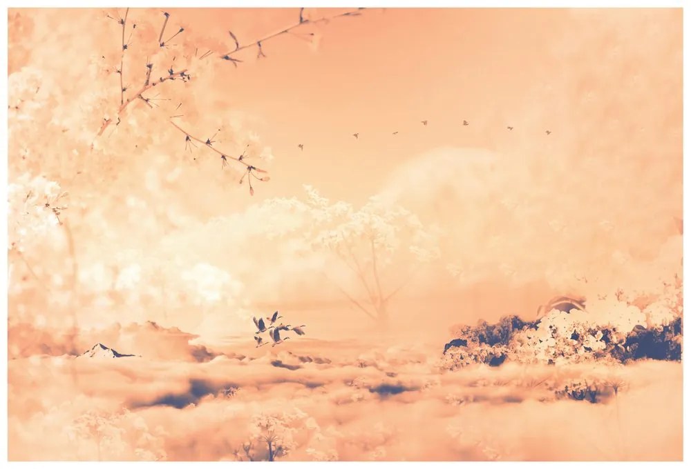 Tapeta v náručí stromov Peach Fuzz