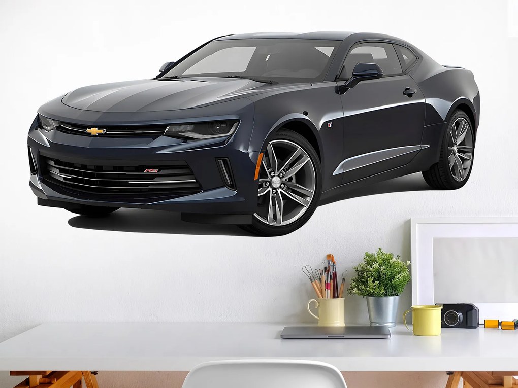 Chevrolet Camaro textilní prelepiteľná nálepka na stenu 48 × 22 cm