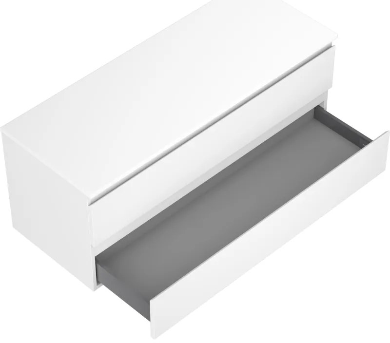 Mexen Orio, kúpeľňová skrinka 120 cm s hornou časťou, 2 zásuvky, biela matná, 91A10-12047-2-BFFC01