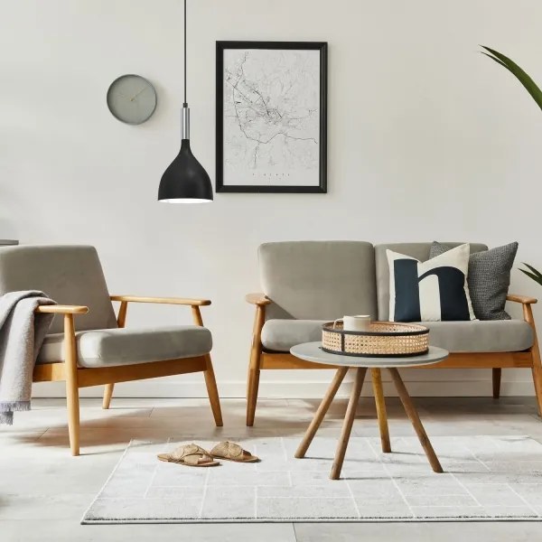 Luster na lanku NOAK 1xE27/15W/230V čierna/chróm