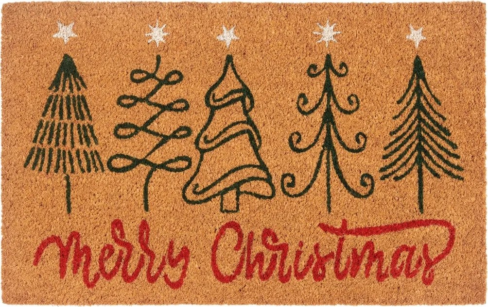 Hanse Home, AKCIA: 40x70 cm Rohožka Vianočné stromčeky 106196 - na von aj na doma, hnedá, chodba / predsieň