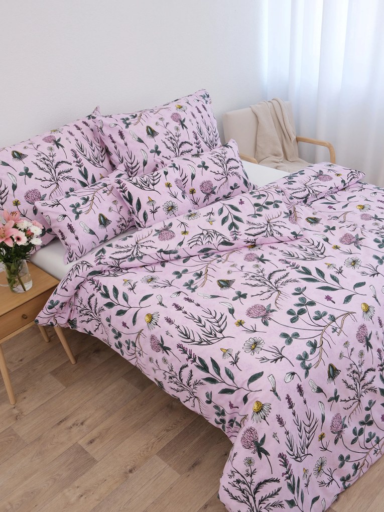 Francúzske bavlnené obliečky Renforcé - Herbár staroružové