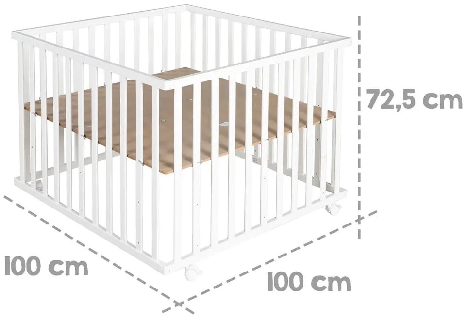 Biela detská ohrádka 100x100 cm Little stars – Roba