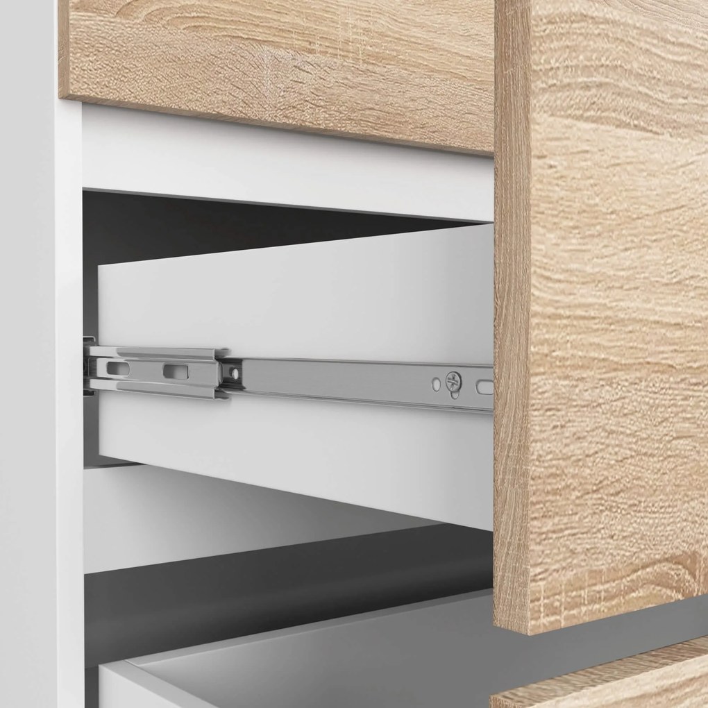 Komoda Rollo V 160 cm biela/dub sonoma