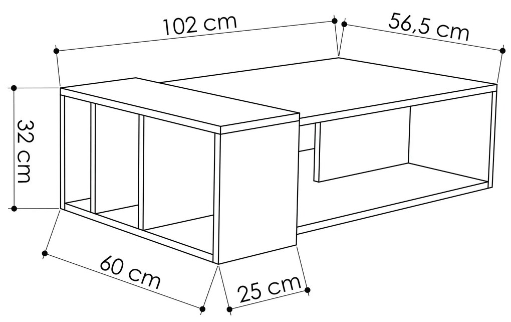 Konferenčný stolík Anet (Dub + Antracit). Vlastná spoľahlivá doprava až k Vám domov. 1071922