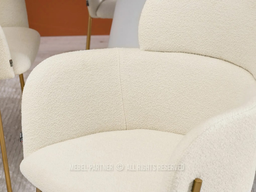 Stolička Baggie K (krémová + zlatá). Akcia -35%. Vlastná spoľahlivá doprava až k Vám domov. 1110947