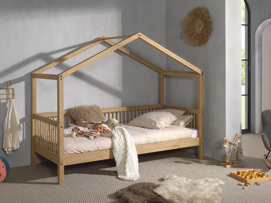 Detská domčeková posteľ z masívu dub 170cm 90x200cm