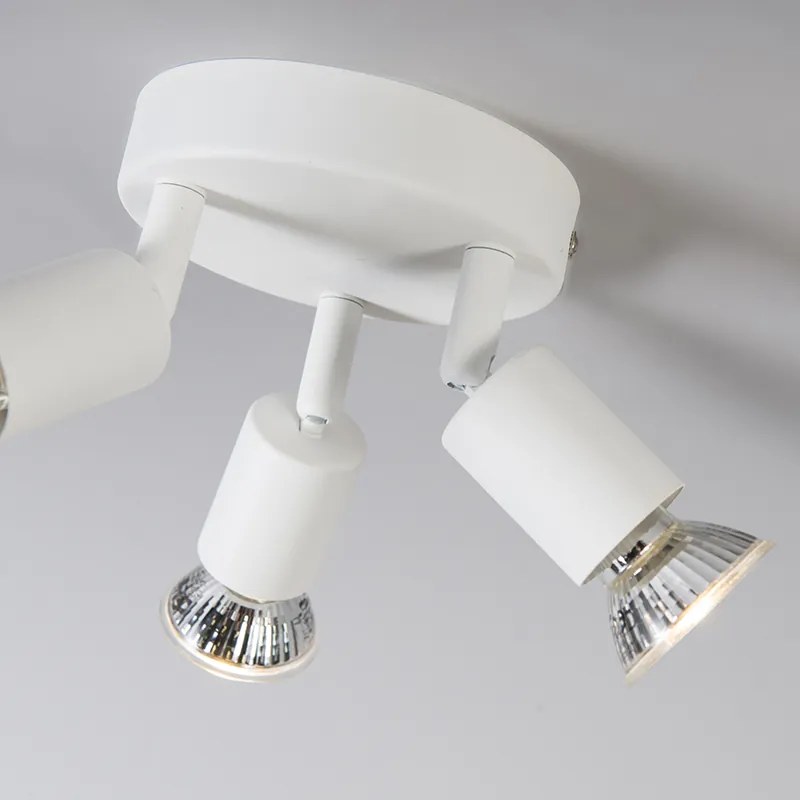 Moderné bodové svetlo biele naklápateľné okrúhle 3-svetlo - Jeany