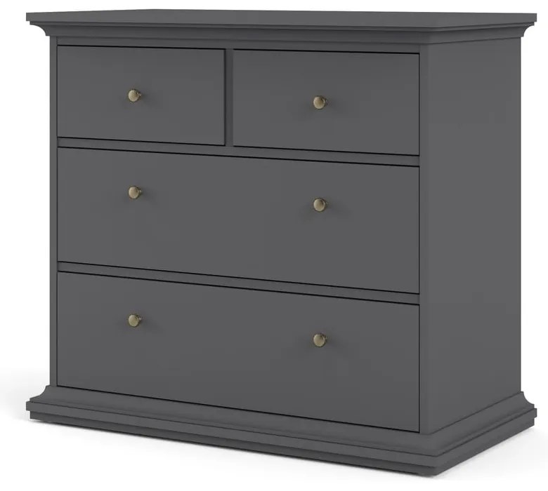 Sivá nízka komoda 96x87 cm Paris – Tvilum