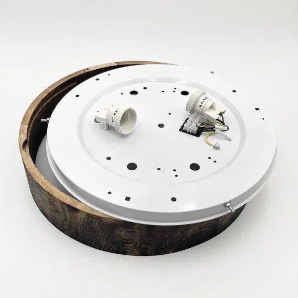 Stropné svietidlo OAK SMOKY 2xE27/15W/230V, pr. 37,5 cm, dub/tmavohnedá