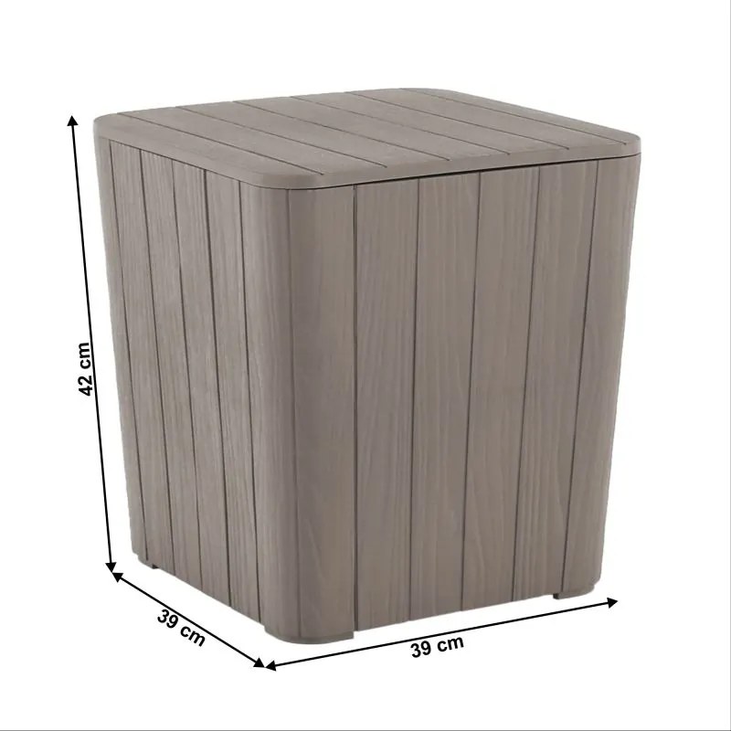 Kondela Záhradný úložný box/príručný stolík, sivá, IBLIS