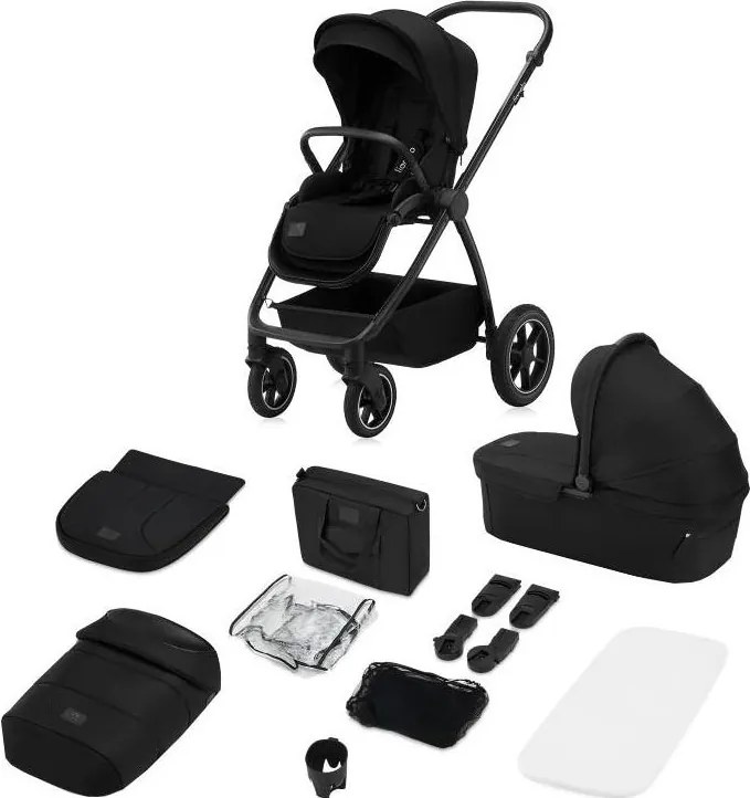 Lionelo - Kombinovaný kočík 2v1 MERIL Black Onyx