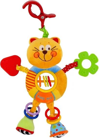 BABY MIX Nezaradené Detská plyšová hračka s hrkálkou Baby Mix mačka Žltá |