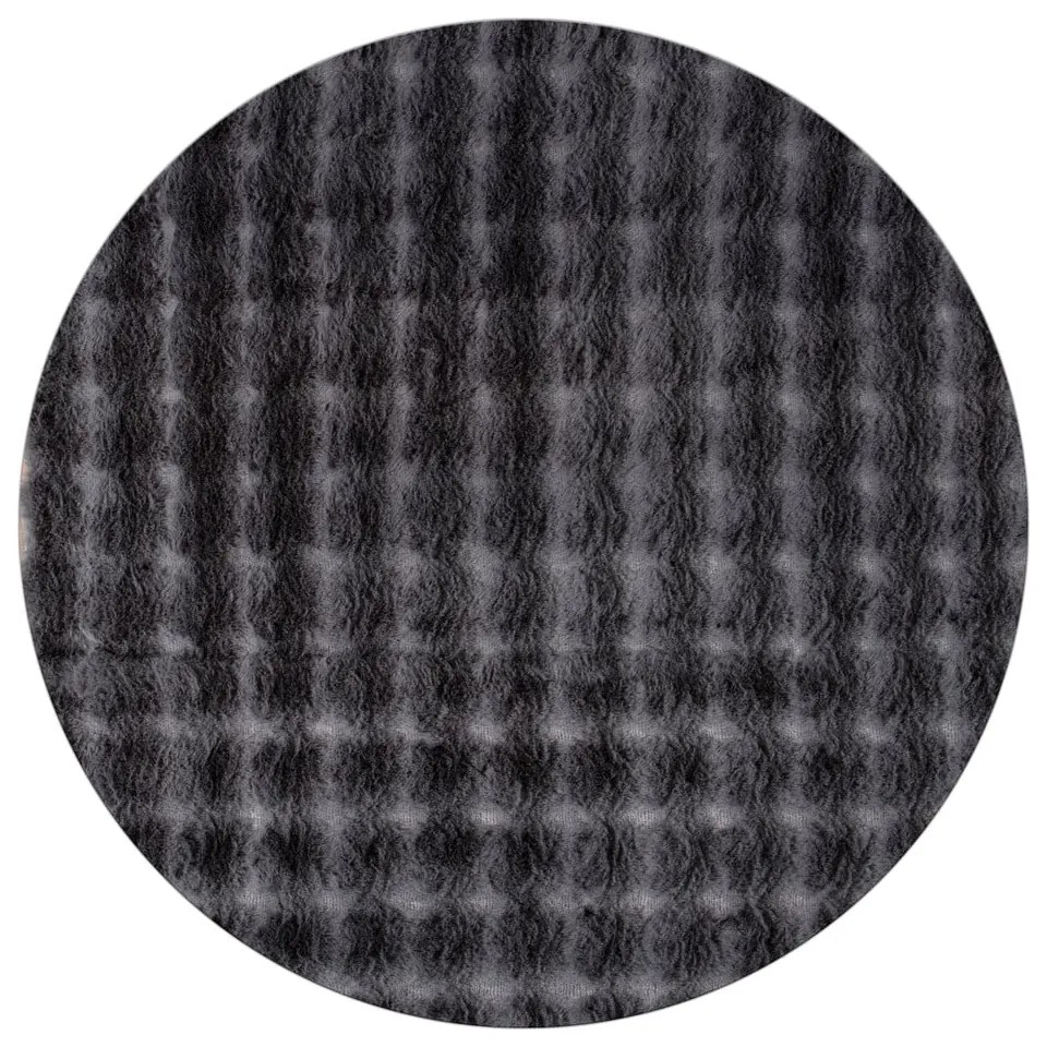 Antracitovosivý prateľný okrúhly koberec ø 145 cm Bubbly – Oyo Concept